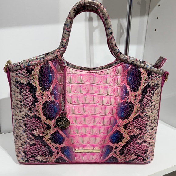 Brahmin Handbags - Brahmin Pink Multi Croc-Embossed Satchel